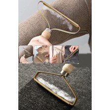 FRY Ahşap Saplı Metal Kazak - Elbise - Halı Tüyü Temizleme Çift Taraflı Tüy Tiftik Toparlayıcı