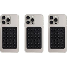 MiraLive Telefon Arkası Silikon Vantuz Güçlü Tutucu Siyah 3 Adet