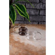 PremiumPort Set Of 2 Elegant Glass Mugs With Unique Loop Design For Enjoyable Drinking