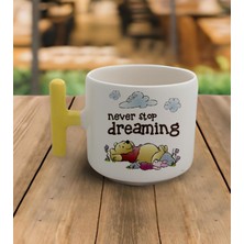PremiumPort El Yapımı Winnie The Pooh Kupa, Latte & Espresso, Sarı Kulp, Şık Tasarım