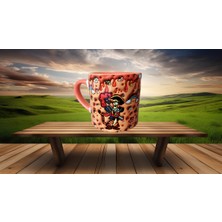 PremiumPort Sevimli Pooh Baskılı Porselen Kahve ve Çay Fincanı Seti