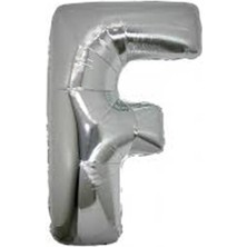 adissa collection F Harf Folyo Balon Gümüş Renk 40 Inç