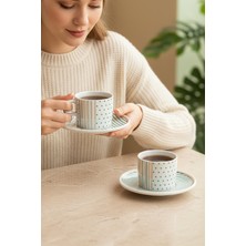 PremiumPort Yeşil 4 Parça Çay Fincan Takımı, Şık ve Zarif Tasarım