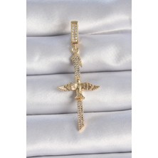FRY Pirinç Gold Renk Zirkon Taş Detaylı Elif Model Anka Kuşu Figür Ajda Charm