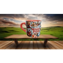 PremiumPort Sevimli Winnie The Pooh Baskılı Porselen Kahve ve Çay Fincanı Seti