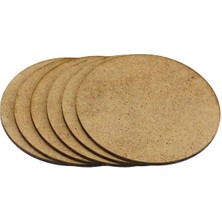 PremiumPort 12'li 3mm Ham Mdf Yuvarlak Çay Bardak Altlığı Seti