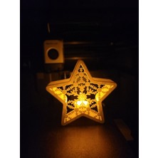 PremiumPort Yılbaşı Temalı Tealight Dekoratif Mumluk Yıldız Lamba LED Dahildir
