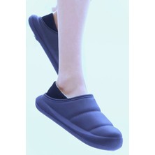 Hyggers Siyah Içi Yünlü Panduf Su Geçirmez Rahat Son Moda Ev Ofis Terliği