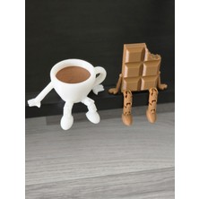 PremiumPort Sevimli Kahve ve Çikolata Fincanı Seti, 2'li, Şık ve Kullanışlı Tasarım