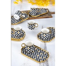 PremiumPort Şık 6'lı Kahve Fincan Takımı, Zarif ve Modern Tasarım