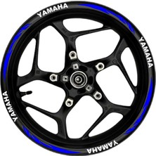 Yamaha Beyaz Yazılı  Mavi Reflektif Pençe Şeritli