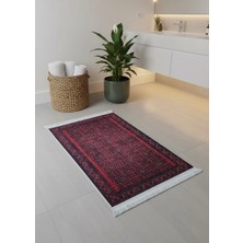 Dekoratif Paspas | Dokuma Tabanlı Etnik Desenli Yıkanabilir Baskılı Kaymaz Kilim Paspas 60X90 cm