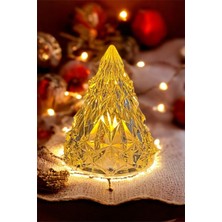 PremiumPort Parlak Kristal LED Çam Ağacı Mum, Alevli Yapay Mum, Yılbaşı Buzdağı Işık Abajur