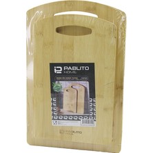 Go İthalat 2pcs Set  Ahşap Bambu Kesim Panosu - Kesme Tahtası  18X28X1CM--22X32X1CM (5224)