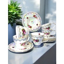 PremiumPort Şık 6 Kişilik 12 Parça Kahve Fincan Takımı, Özel Koleksiyon