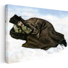 Tablofest Yatay Kanvas Tablo Atatürk Karlar Üzerinde Istirahat Atatürk Tablosu Ev Ofis Duvar Dekoru