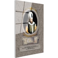 Tablofest Tamperli Gerçek Cam Tablo Sultan Birinci Mustafa Han Portresi Osmanlı Tablosu Duvar Dekoru