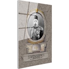 Tablofest Tamperli Gerçek Cam Tablo Sultan Mehmed Reşad Portresi Osmanlı Tablosu Duvar Dekoru