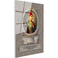 Tablofest Tamperli Gerçek Cam Tablo Sultan Mehmed Reşad Üniformalı Portre Osmanlı Tablosu Duvar Dekoru