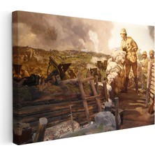 Tablofest Yatay Kanvas Tablo Atatürk Cephe Dürbünü Atatürk Tablosu Ev Ofis Duvar Dekoru