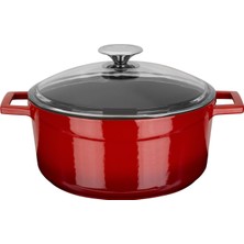 Lava Yuvarlak Tencere -Çap(Ø)24 Cm. Kırmızı