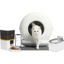 Haustier Kedi Tuvaleti  & Mama Kabı & Kedi Suluğu 3 Lü Set CB001-QQ003-WF007L Haustier Türkiye Garantili
