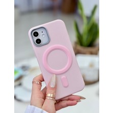 Go Aksesuar Iphone 12 ve 12 Pro Uyumlu Magsafe Özellikli Parmak Izi Bırakmaz Deri Görünümlü Silikon Kılıf