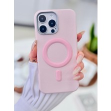 Go Aksesuar Iphone 14 Promax Uyumlu Magsafe Özellikli Parmak Izi Bırakmaz Deri Görünümlü Koruyucu Silikon Kılıf