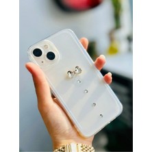 Go Aksesuar Iphone 13 ve 14 Uyumlu 3D Oyuncaklı Taşlı Tasarımlı Esnek Silikon Kılıf