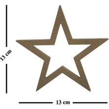 PremiumPort Boyanabilir Ahşap Mdf Yıldız Temalı Dekoratif Süs 13X13