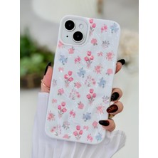 Go Aksesuar Iphone 14 Plus ve 15 Plus Uyumlu 3D Kabartma Lale Baskı Desenli Silikon Kılıf