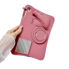 MobaxAksesuar Apple iPad 7. / 8. / 9. Nesil 10.2inç/ Air 3 10.5 Kılıf 3D Rujlu Aynalı Askılı Standlı Silikon Kapak