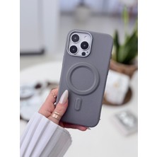 Go Aksesuar Iphone 16 Promax Uyumlu Magsafe Özellikli Parmak Izi Bırakmaz Deri Görünümlü Koruyucu Silikon Kılıf