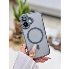 Go Aksesuar Iphone 16 Uyumlu Magsafe Özellikli Mat Şeffaf Pürüzsüz Doku Korumalı Silikon Kılıf