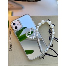 Go Aksesuar Iphone 11 Uyumlu Aynalı Charmlı Kalp Tasarımlı Darbe Önleyici Silikon Kılıf