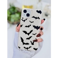 Go Aksesuar Iphone 14 Plus ve 15 Plus Uyumlu Yarasa Baskı Desenli Silikon Kılıf