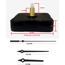 PremiumPort Quartz Saat Mekanizması Seti, 18 Mm, Akrep Yelkovan Saniye, Askısız