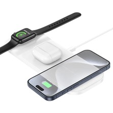 İlkyaz Fashion Hoco Cq5 3in1 Wireless Kablosuz Hızlı Şarj Standı (Telefon-Kulaklık-Apple WATCH)-(5775) Ilkyzhb