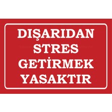 PremiumPort Retro Ahşap Uyarı Levhası, Dışarıdan Stres Getirmemeyi Hatırlatır