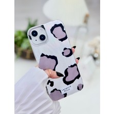 Go Aksesuar Iphone 14 Plus - 15 Plus Uyumlu Shine Gri Leopar Renk Geçişli Parlak Tasarımlı Silikon Kılıf