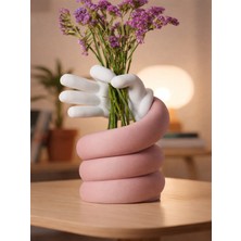 Generic 3D Baskı Dekoratif El Figürlü Modern Vazo | 14 cm Veya 20 cm Yükseklik | Siyah, Beyaz, Turuncu, Pembe