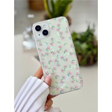 Go Aksesuar Iphone 14 Plus - 15 Plus Uyumlu 2in1 Çiçek Renk Geçişli Parlak Tasarımlı Silikon Kılıf