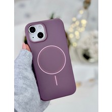 Go Aksesuar Iphone 15 - 14 - 13 Uyumlu Magsafe Özellikli Parmak Izi Bırakmaz Koruyucu Sıvı Silikon Kılıf