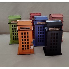 PremiumPort Renkli Ingiliz Telefon Kulübesi Temalı Kumbara, Çocuklar Için Eğlenceli Dekor