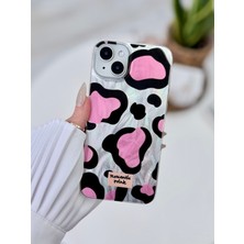 Go Aksesuar Iphone 14 Plus - 15 Plus Uyumlu Shine Pembe Leopar Renk Geçişli Parlak Tasarımlı Silikon Kılıf