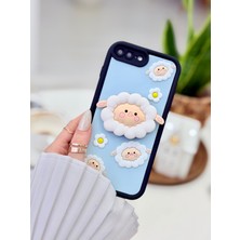 Go Aksesuar Iphone 7 Plus ve 8 Plus Uyumlu Pop Socket Kuzu Oyuncak Tasarımlı Esnek Silikon Kılıf