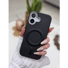 Go Aksesuar Iphone 16 Uyumlu Magsafe Özellikli Parmak Izi Bırakmaz Deri Görünümlü Koruyucu Silikon Kılıf