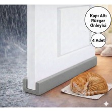 Baffhome 4 Adet Kapı Altı Rüzgar Önleyici Isı Yalıtım Süngeri Soguk Rüzgar Önleyici