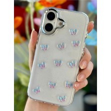 Go Aksesuar Iphone 16 Uyumlu 3D Mini Kelebek Tasarımlı Oyuncaklı Silikon Kılıf