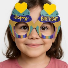 MiraLive Cupcake Temalı Doğum Günü Renkli Karton Happy Birthday Gözlüğü 6 Adet